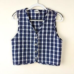 Vintage Hang Ten Plaid Checkered Button Front Vest
